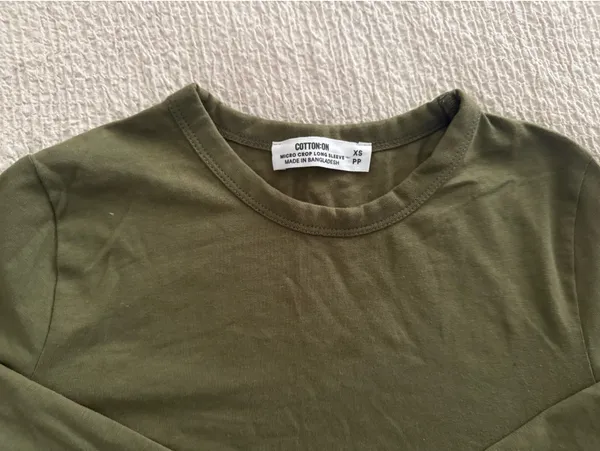 Cotton On Long Sleeve Crop Top XS - Image 2