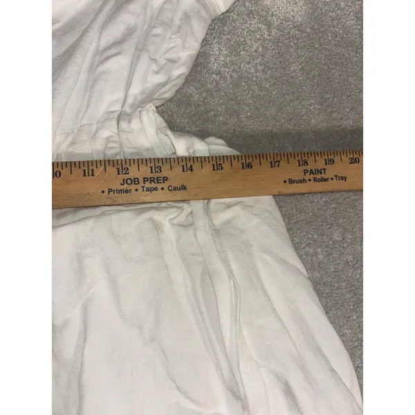 astr the label dress white linen blend‎ L square neck - Image 8