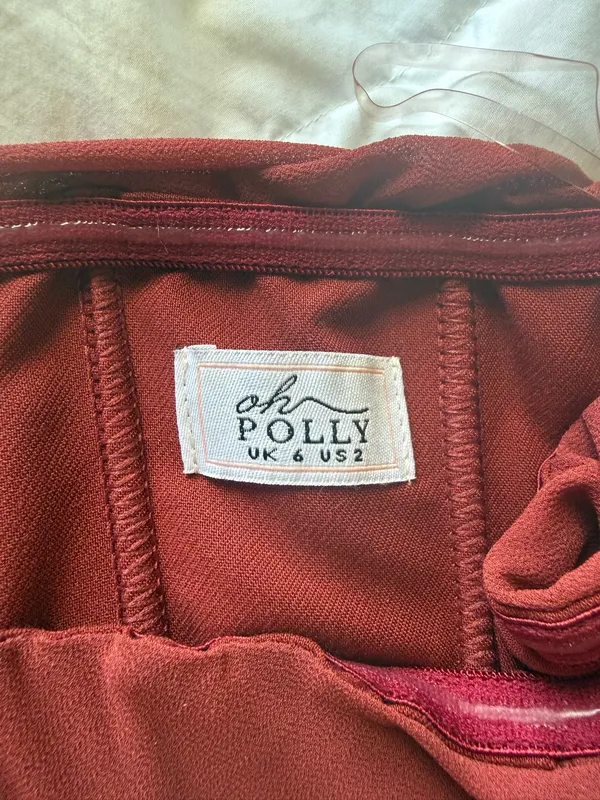 Oh Polly Valentina Midi Dress Burgundy Size 2 - Image 16