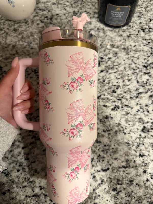 LoveShackFancy Rosa Beaux pink 40oz stanley - Image 5