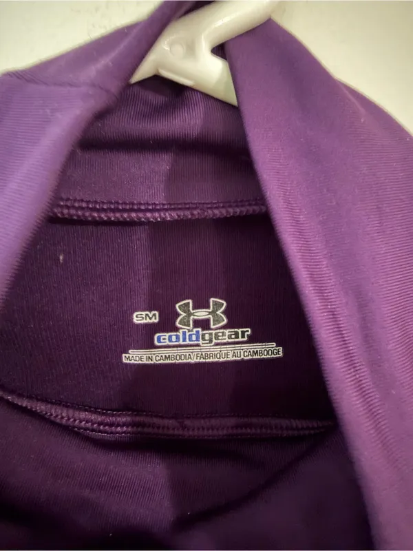 Under Armour Women’s Purple Long-Sleeve Mock Neck ColdGear Top Size Small - Image 3