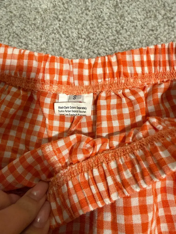 Gingham Shorts Orange - Image 2