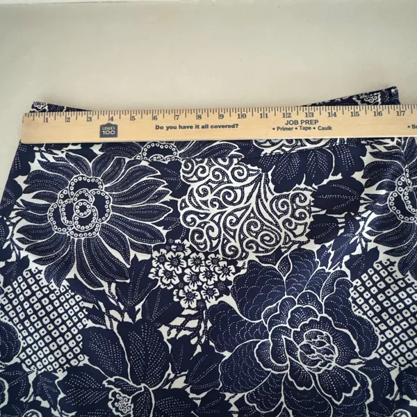 Talbots Navy Blue White Floral Cotton Blend Mini Skirt Tropical Summer Preppy 12 - Image 6