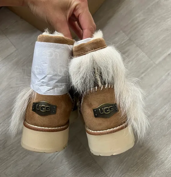 UGG Fluff Punk Shearling Leather Booties Boots - Image 8