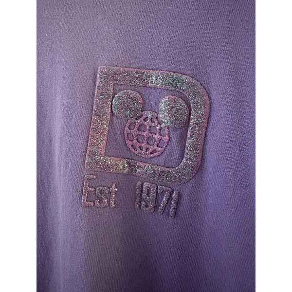 Walt Disney World Purple Potion Glitter Spirit Jersey Size Medium Oversize - Image 4