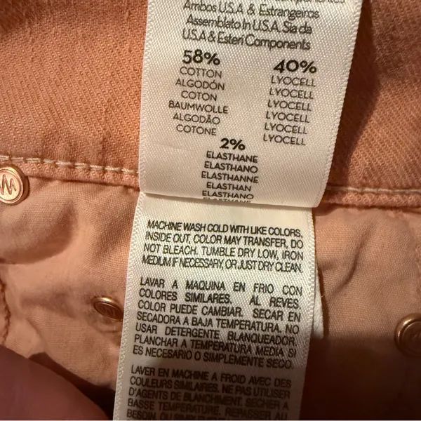 Mother The Insider Ankle‎ Fray Raw Hem Jeans in Chalk It Up Terracotta Sz 28 - Image 10