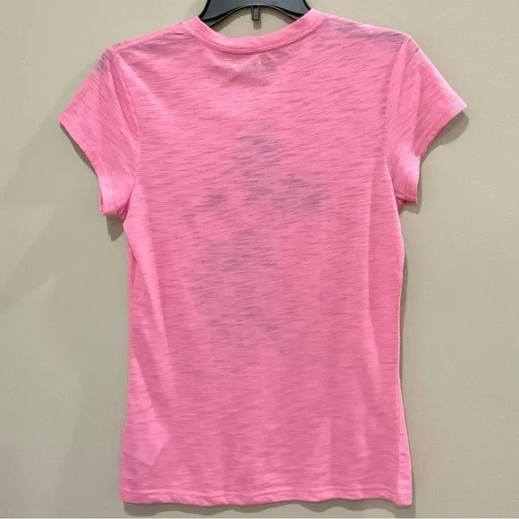 Disney Parks Mickey Mouse T-Shirt Fitted Pink Burnout Graphic Tee Sz Med Crew - Image 5