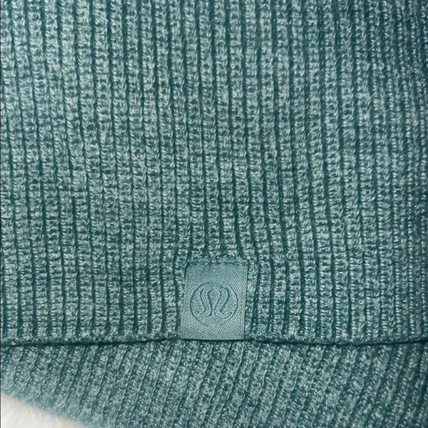Lululemon Merino Wool-Blend Ribbed Crewneck Sweater Heathered Tidewater Teal Sz2 - Image 5