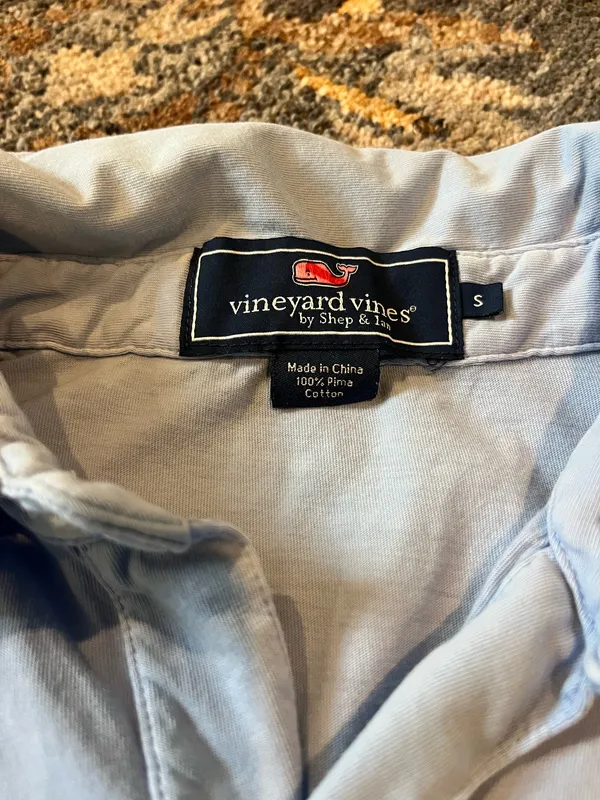 Vineyard vines men’s light blue polo shirt s - Image 2