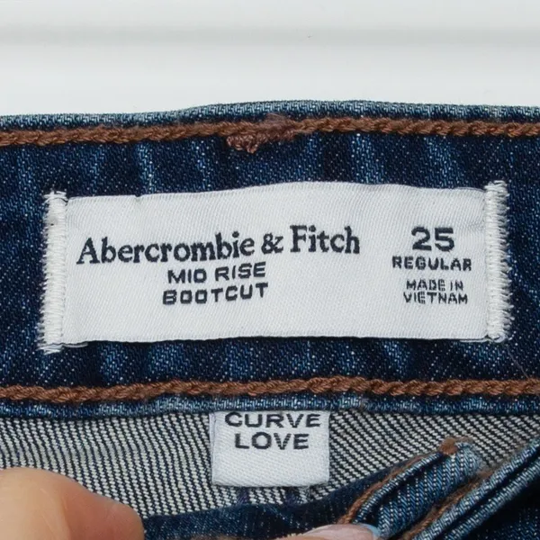 Abercrombie & Fitch Curve Love Mid Rise Bootcut Jeans Dark Wash Size 25 Regular - Image 4