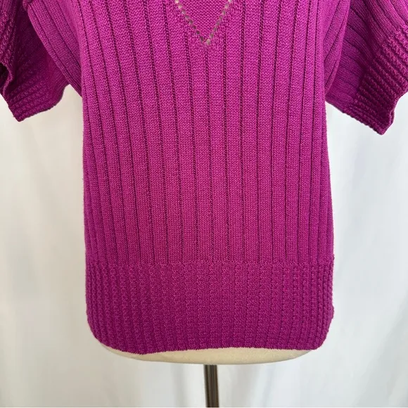 Vintage College Point Sweater Womens Medium Short Sleeve Round‎ Neck Made In USA - Image 3