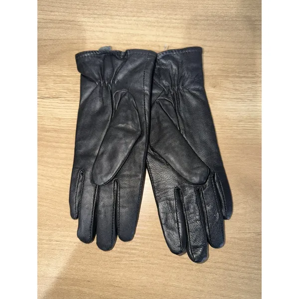 Vintage Black Leather Lined Driving Gloves Women size S‎ - Image 4