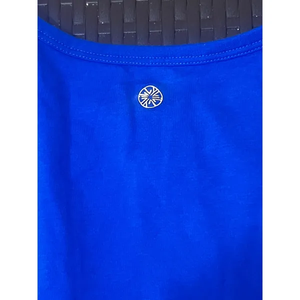 Lilly Pulitzer Luxletic Tank Top Women M Blue Excellence Twist Hem - Image 4