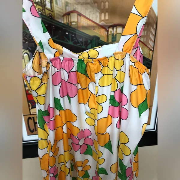 Coeur DE Vague Retro 60’s Flowers Overalls NWT!! - Image 6