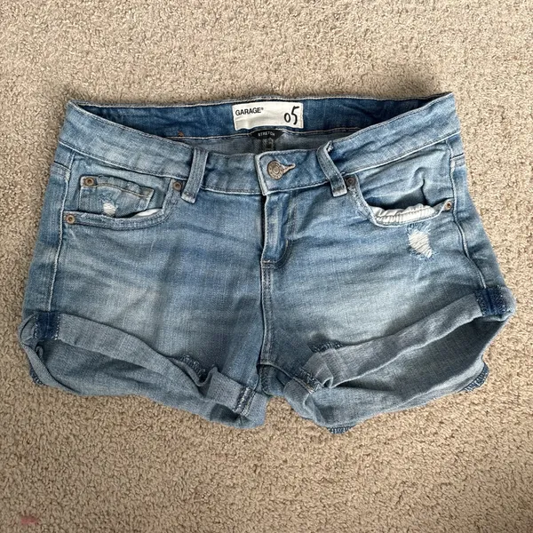Garage Blue Jean Shorts Distressed Cuffed - Image 6
