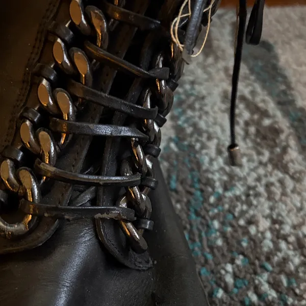 Zara Black Ankle Boots with Chain Accents - Image 2