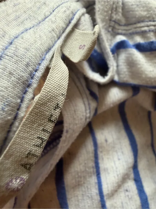 Athleta Blue Striped Linen Blend Asana Muscle Tee Tank Top - Image 3
