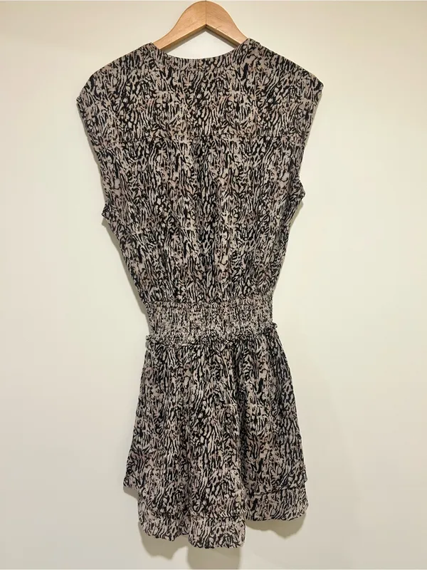 Rails Angelina Smocked Mini Dress Tan Cheetah Print Size Small - Image 6