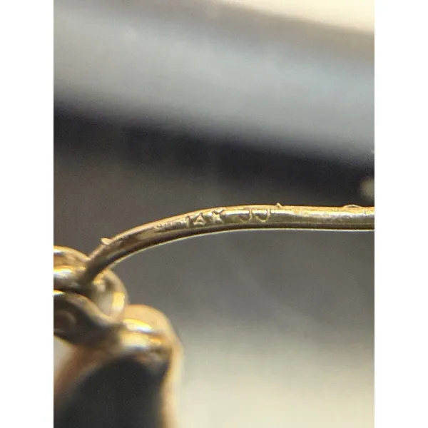 Vintage 14k Yellow Gold Hearts Hollow Hoop Earrings 3.2 Grams WITH DENTS - Image 8