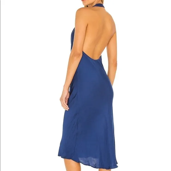 NWT Young Fabulous & Broke Rebel Satin Halter Dress in Jewel Blue‎ Size Medium - Image 8