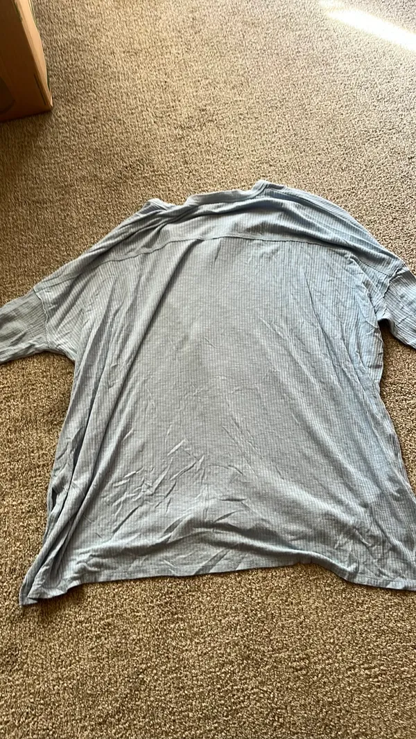 Aerie real soft long sleeve light blue henley - Image 3