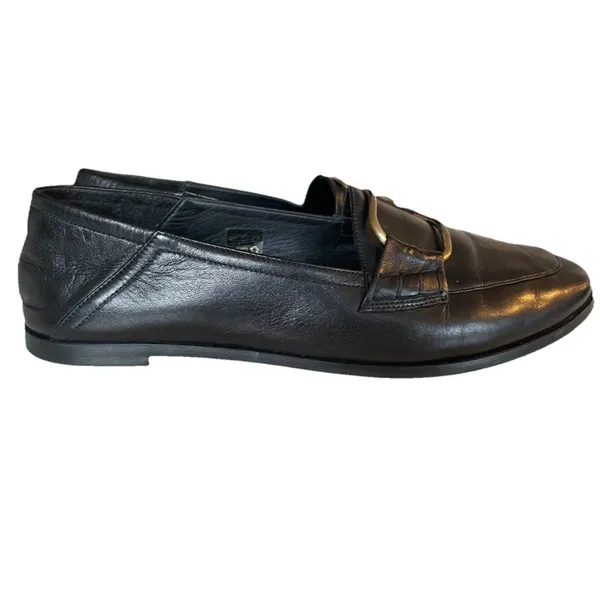 Frame Women’s Leather Loafers Slip On Shoes Black Size 39 - Image 9
