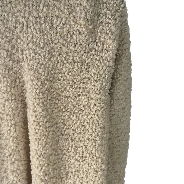 London Kaye Women's Size Small Cream Sherpa Open Front Pocket‎ Cardigan Sweater - Image 7