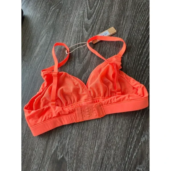 SKIMS Everyday Bralette in Neon Orange Traingle XXS Womens New Solid Adjustable‎ - Image 4
