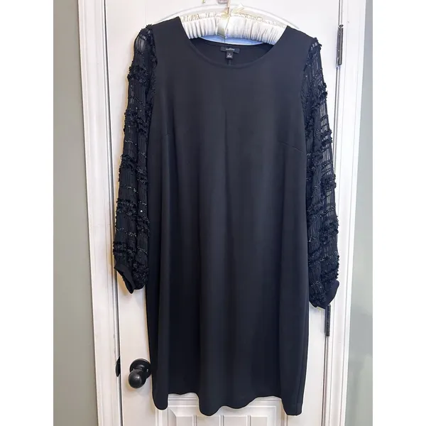 Alfani Women’s 2X Black Shimmer Sleeves Shift Dress NWT Plus Size Cocktail Dress - Image 12