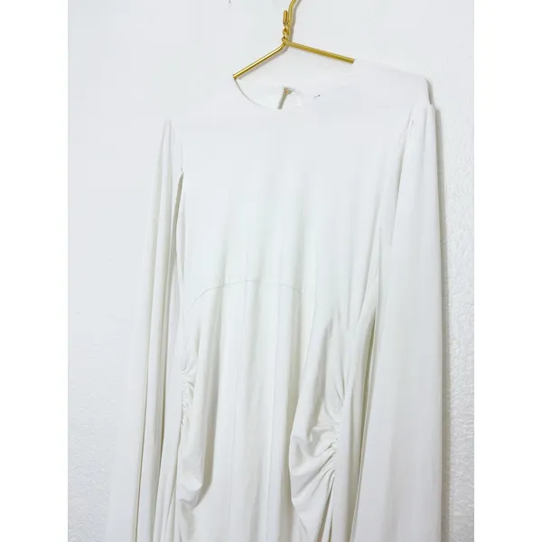 Club L London Divine Timing White Maternity Maxi Dress Cape Sleeves Size 10 - Image 7