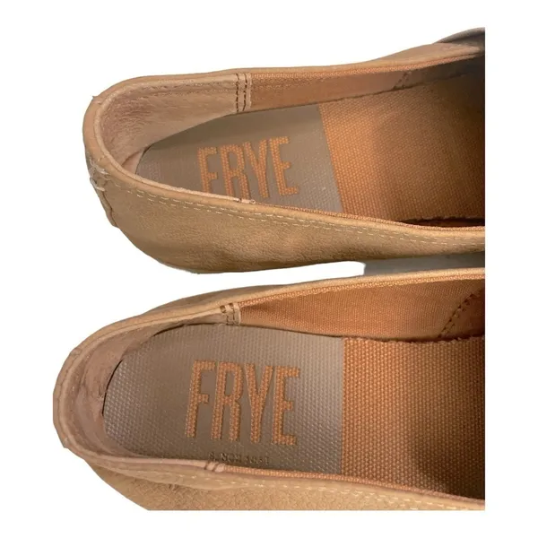 Frye Womens Size 8 M Lisa Slip On Leather Sneakers Tan Casual Flats - Image 7