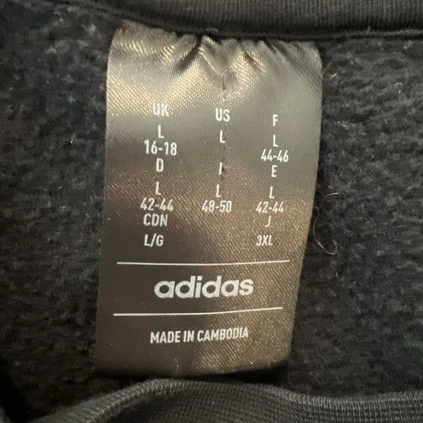 Adidas‎ Women’s Sweatshirt Large Fleece Lined Cropped Boxy Atheleisure - Image 3