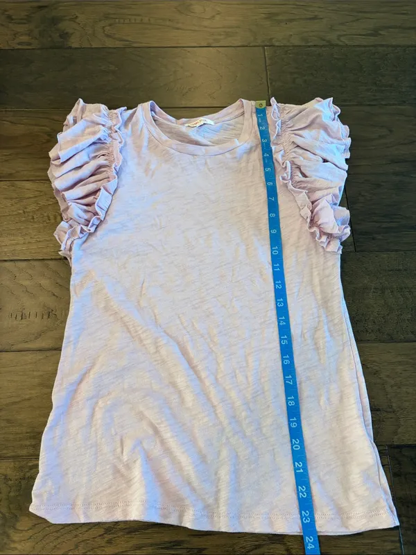 Goldie Lewinter Lilac Ruffle Sleeve Top Sz M - Image 8
