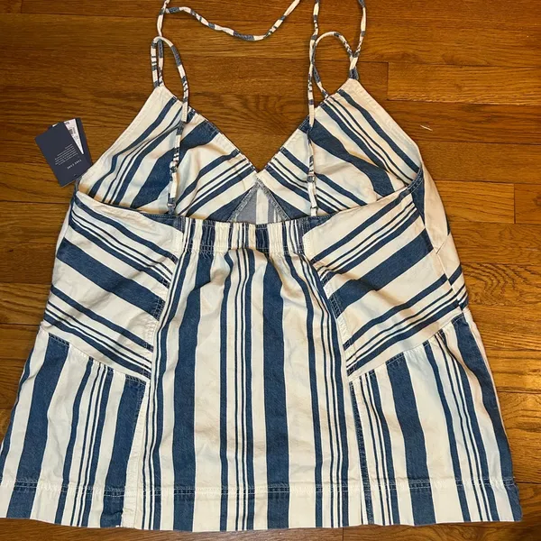 Universal Thread Navy and Cream Striped Tank Top - Image 2