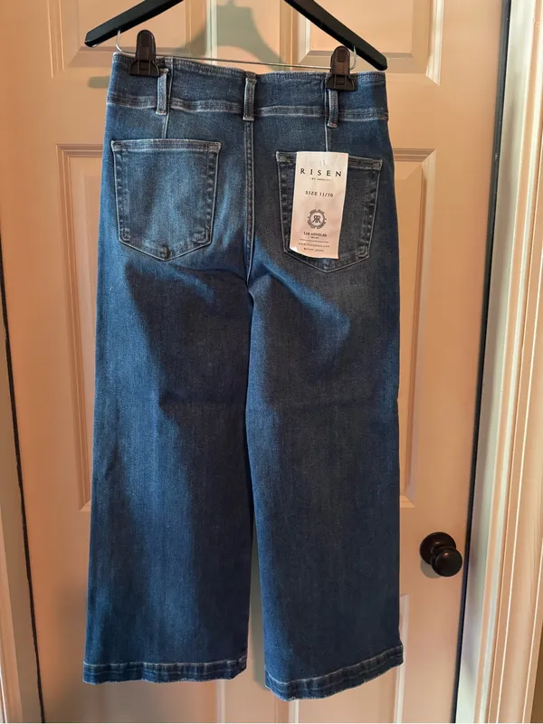 Risen Dark Blue High-Rise Wide Leg Jeans - Image 3