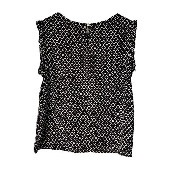 Liz Claiborne Black Diamond Print Floral‎ Sleeveless Top - Size L - Image 6