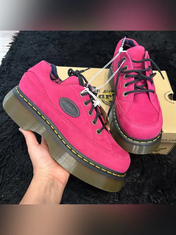 DR MARTENS Buzz 5I fuchsia leather platform lace up oxford’s shoes women’s 7 new - Image 2