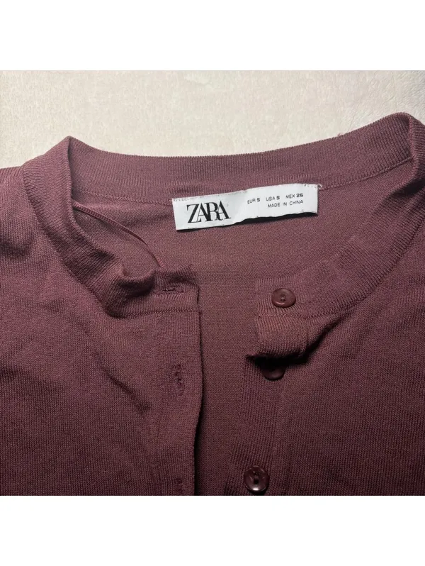 Zara Women's Burgundy and Brown Jumper - Image 2