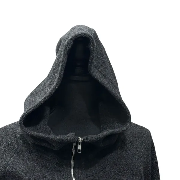 ALO Jacket Size Small‎ Petite Hooded Pockets Full Zip Charcoal Grey - Image 2