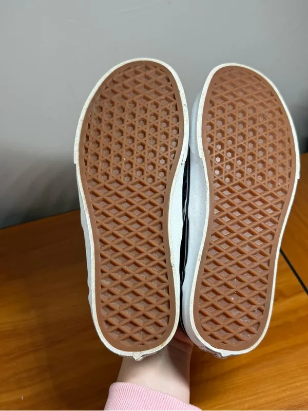Vans Classic Slip On Checkerboard Canvas Sneaker Skate Rainbow Black Shoe W6.5‎ - Image 6
