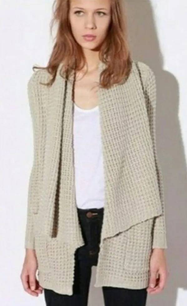 Womens Urban Outfitters byCORPUS Gray Knit Open Drape Cardigan Size M - Image 7
