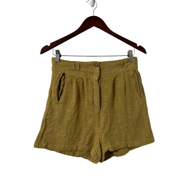 FREE PEOPLE Yellow Knit High Waisted Shorts - Image 2