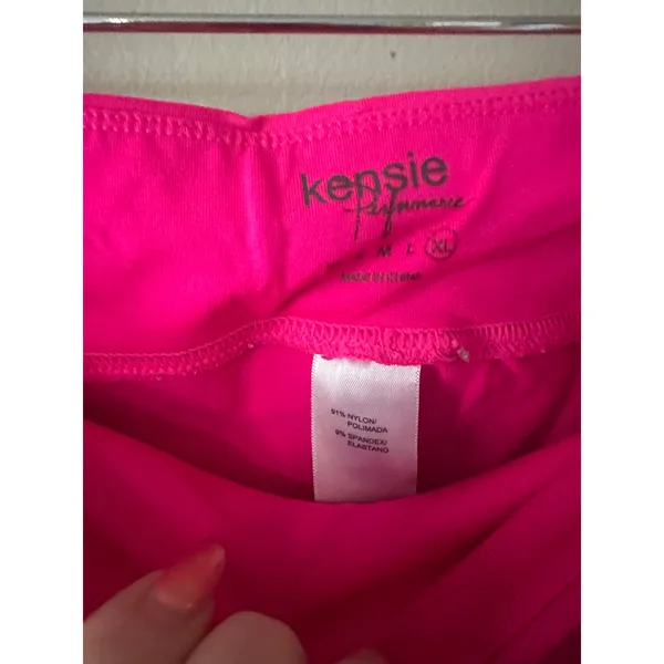 Kensie Performance Neon Pink Cropped Leggings Size XL - Image 3