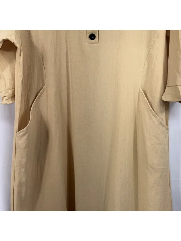 Women’s Beige Button Front Maxi Dress Size 2XL - Image 5