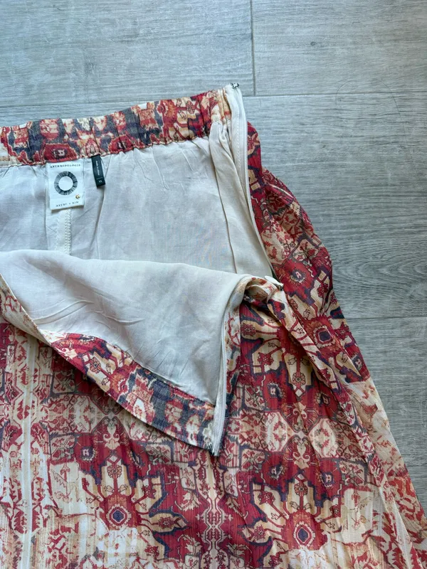 Akemi + Kin Anthropologie Laurel Canyon Pleated Midi Boho Skirt Size XS - Image 5