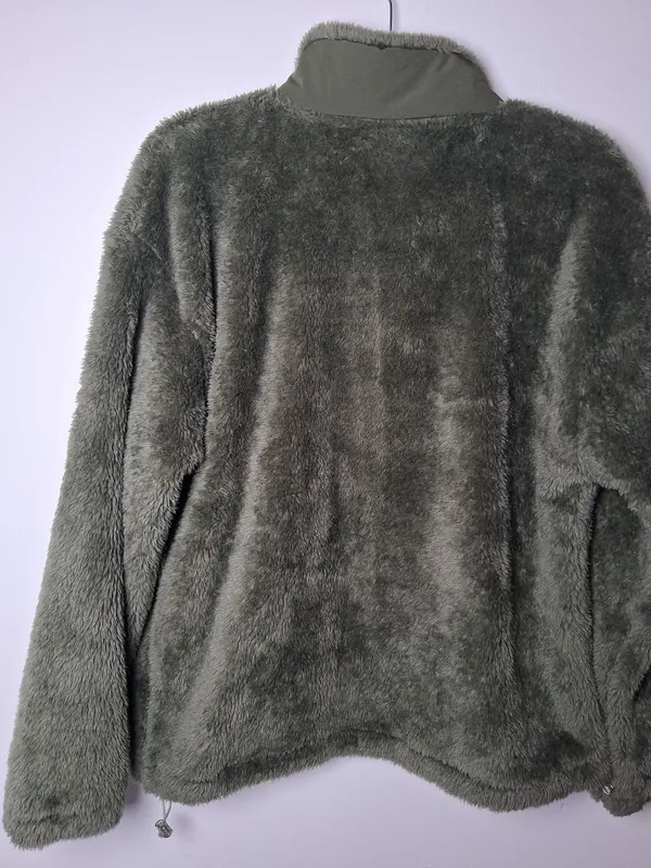 NWT New Balance Women's Olive Green Pile Fur Plush Full-Zip Fleece Jacket size L - Image 10