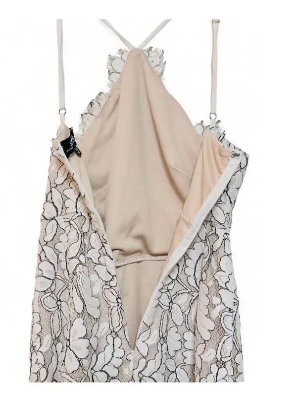 Lulus Women’s Delicate Darling Beige and Ivory Lace Bodycon Mini Dress Size XS - Image 13