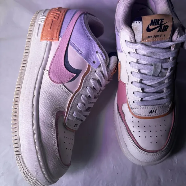 Nike Women's Air Force 1 Shadow - Cream and Pink - Image 5