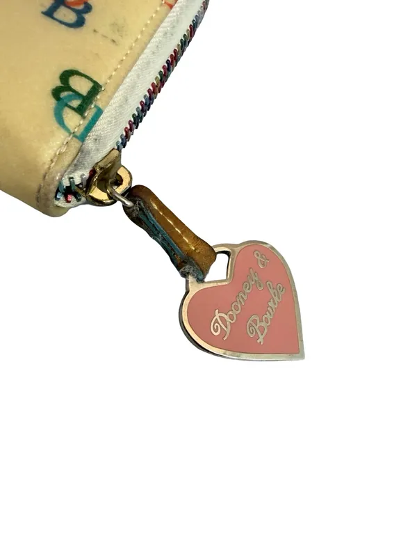 Dooney & Bourke Cream Multicolor Signature Print Zip Around Wallet Women's - Image 6