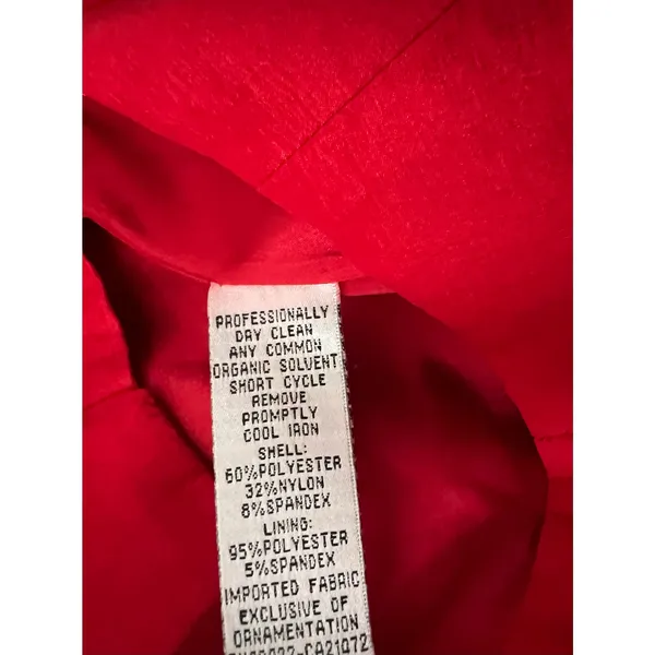 Jessica McClintock‎ Red Mini Cocktail Dress Bodycon Satin 6 Open Back Bandage - Image 6